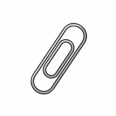 Obraz premium Simple Silver Metal Paperclip Stationary Object on a Clean White Background Isolated Office Supply for Document Organization