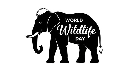 Obraz premium World wildlife day elephant illustration
