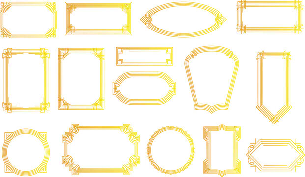 Collection of various ornate picture frame templates