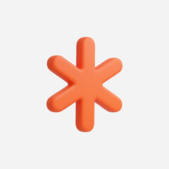 Obraz premium 3d Realistic Asterisk Icon vector illustration