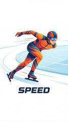 Fototapeta premium Golden Outline Skier on a Winter Trail with Nature and Navigation Symbols