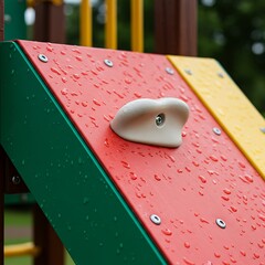 Raindrops on Climbing Wall