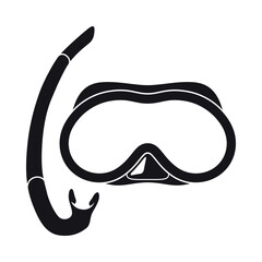 Mask and snorkel for diving in warm tropical waters or in a pool.