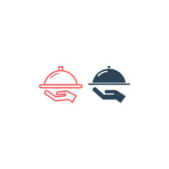 Fototapeta premium Cloche dome icons set flat vector template design trendy