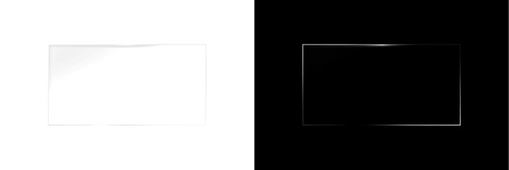 Glass window frame overlay PNG isolated on transparent background