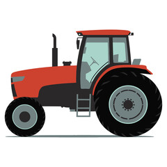 Obraz premium red tractor isolated