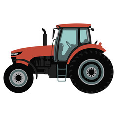 Obraz premium red tractor isolated