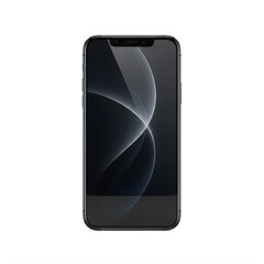 Modern smartphone with sleek design and curved edges isolated on transparent background