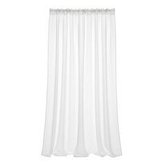 White Sheer Window Curtain Panel with Pleats
