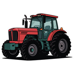 Obraz premium red tractor isolated on white