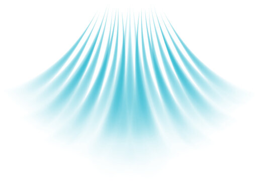 Modern air flow arrows, wind effect and airflow system. Blue cold cool light rays with hot heat dynamics. Vector illustration.