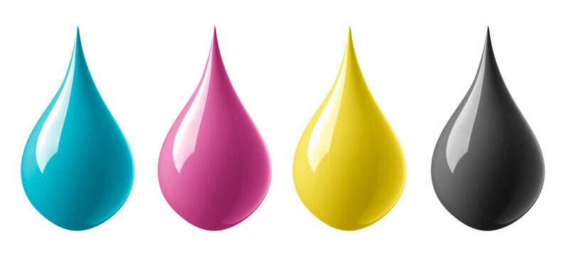 cmyk droplets