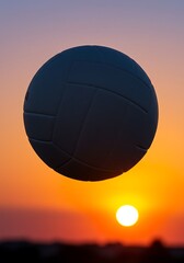Sunset Silhouette: Volleyball's Ascent