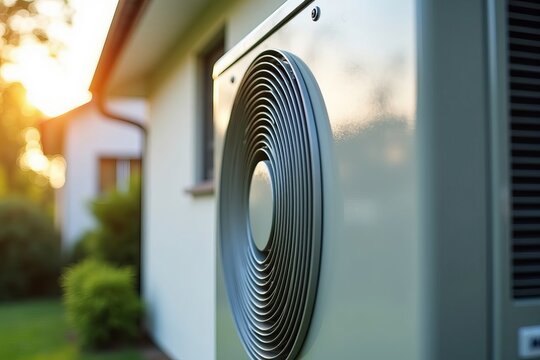 An up-close look at high-efficiency ductless mini split air conditioner heat pump unit showcasing advanced HVAC technology.