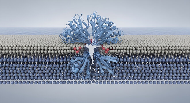 3D Visualization of a Transmembrane Protein in Lipid Bilayer