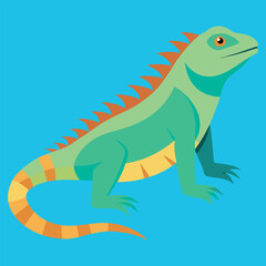 Naklejka premium A beautiful iguana clean and clear art 