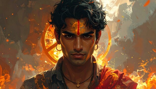 Indian man with tilak mark on forehead.