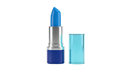 Obraz premium Blue Lipstick with Silver Casing and Translucent Cap