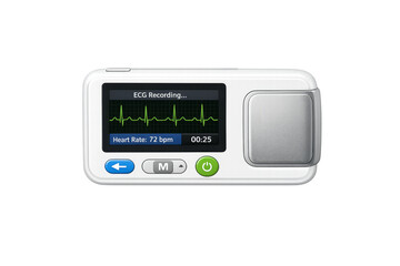 Portable ecg device monitoring heart rate transparent background