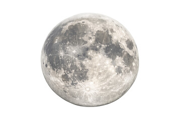 Naklejka premium Full moon surface with craters and transparent background