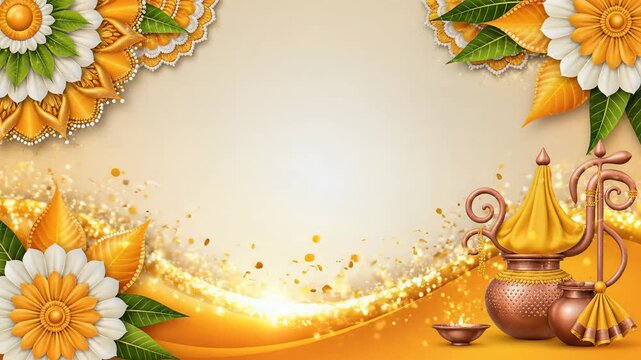 Gudi Padwa Festival Background Indian Hindu New Year Decoration