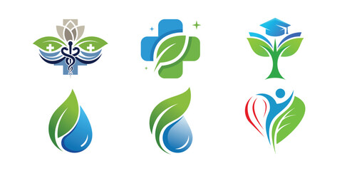 logo design medical technology, water, leaf, modern, symbol, icon, idea, creative icon symbol.