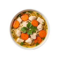 温かい鶏肉麺、人参入り、美味しそう、食事