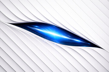 3D render of glowing blue energy slash cutting through white layered surface.