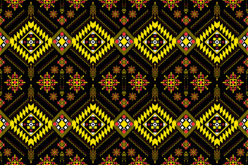Gold ikat aztec pattern background