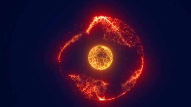 Glowing red plasma ring orbiting a bright core