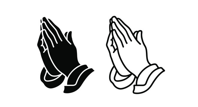Two hands in prayer one black and one white facing each other