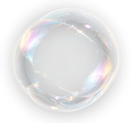 Realistic Soap Bubble Isolated on Transparent Background PNG