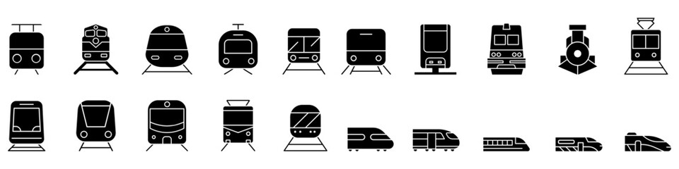 Train icon vector set. Electric train Illustration sign collection. Metro symbol. Public transport logo.  © Denys
