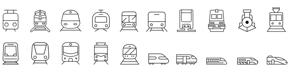 Train icon vector set. Electric train Illustration sign collection. Metro symbol. Public transport logo.  © Denys