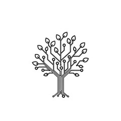 暗闇に浮かぶ技術的な木のイラスト