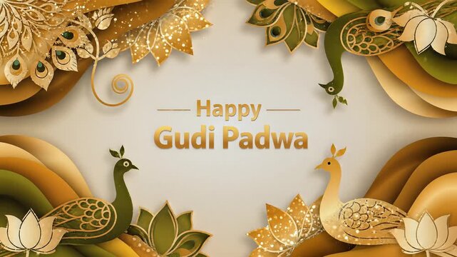 Happy Gudi Padwa Festival Celebration Background Greeting Card