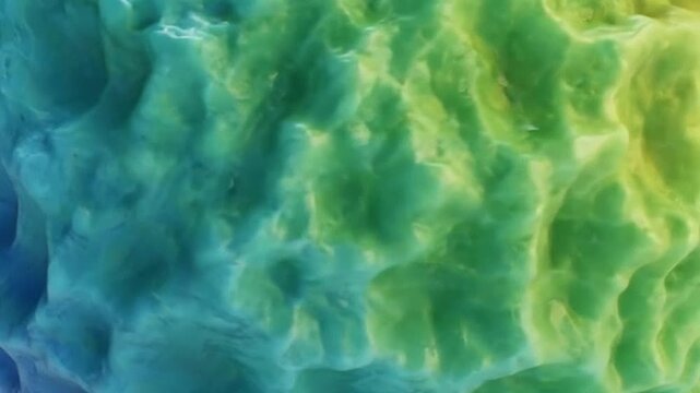 Close-up of a vibrant, lumpy, and colorful abstract object.
