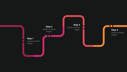 Dark Business Roadmap Infographic Template With Four Steps