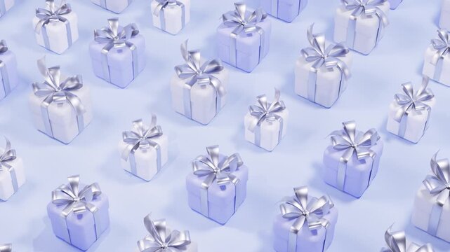 Gift boxes 3d rendering animation. Earning prizes, bonus or rewards from store. online present or gift. Christmas, Valentine's Day holiday, birthday. Looped background