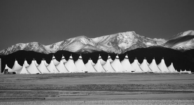 Denver International Airport in Black and White