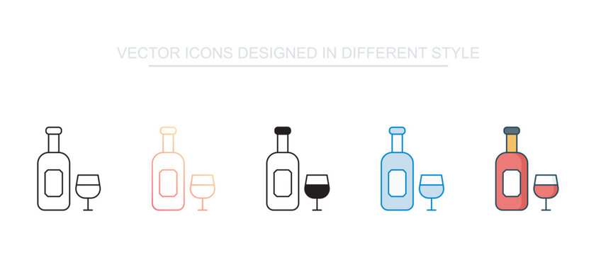 Ros� Wine vector design in modern and trendy style icon