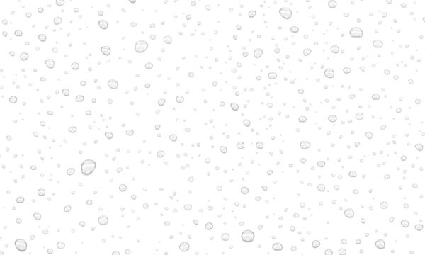 Realistic water condensation drops with mesh gradients. Transparent droplets for overlays.