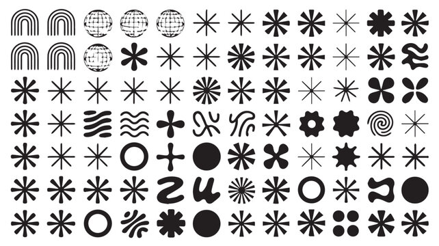 Collection of Abstract Geometric Star and Circle Shapes
