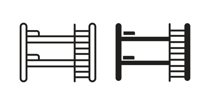 Bunk bed icon in a simple, black and white style.