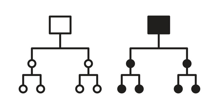 classification icon in a simple, black and white style.
