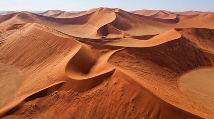 Stunning desert landscape with majestic sand dunes under clear blue sky