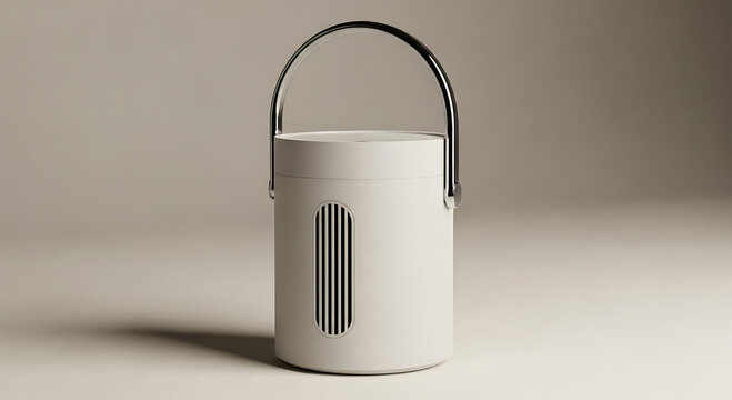 Purificador de aire minimalista con asa negra