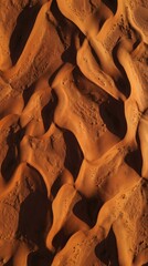 Vibrant desert sand dunes with dynamic shadows and golden light