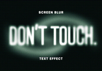 Screen Blur Text Effect Mockup