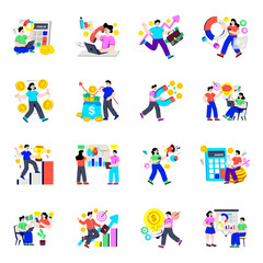 Fototapeta premium Set of Business Flat Illustrations 
